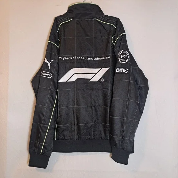 Men PUMA F1‎ Racing Full Zip Jacket Black Casual Athletic Sweater 631639 01 Sz L